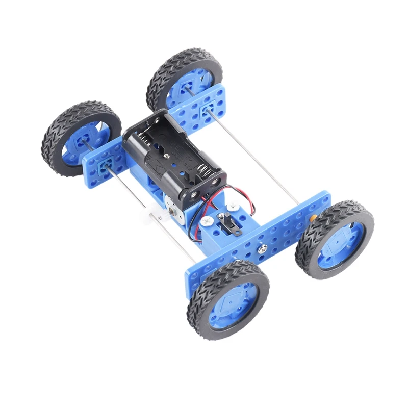 Diy два колеса обычный автомобиль Собранный игрушечный транспорт образовательная