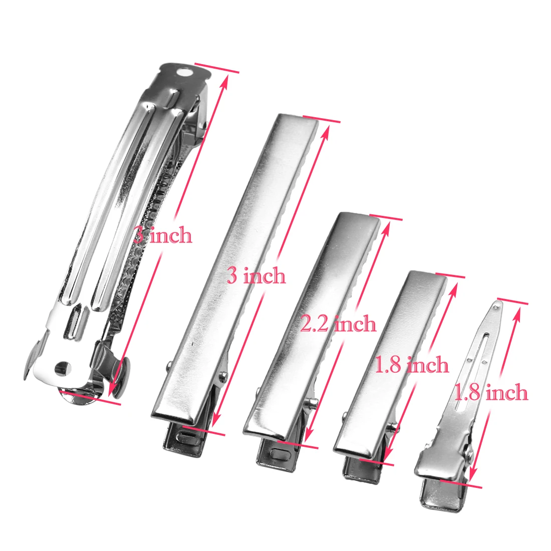 30pcs/pack 1.8&quot/2.2&quot/3&quot Metal Single Prong Alligator Hair Clip Barrette Crocodile for Bows DIY | Аксессуары для одежды