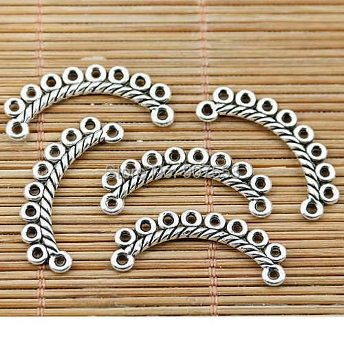 

40pcs Tibetan silver bended 8holes connectors EF1651