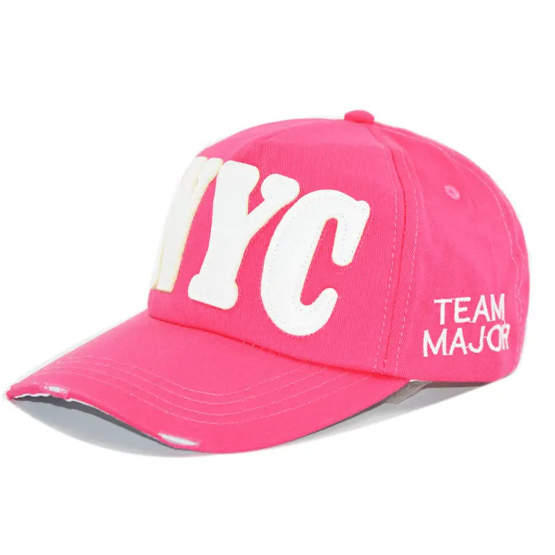 hot pink Корейский стиль Женская летняя шляпа с буквами Спортивная изогнутая бейсболка солнцезащитная Кепка розовый черный серый белый - Цвет: hot pink