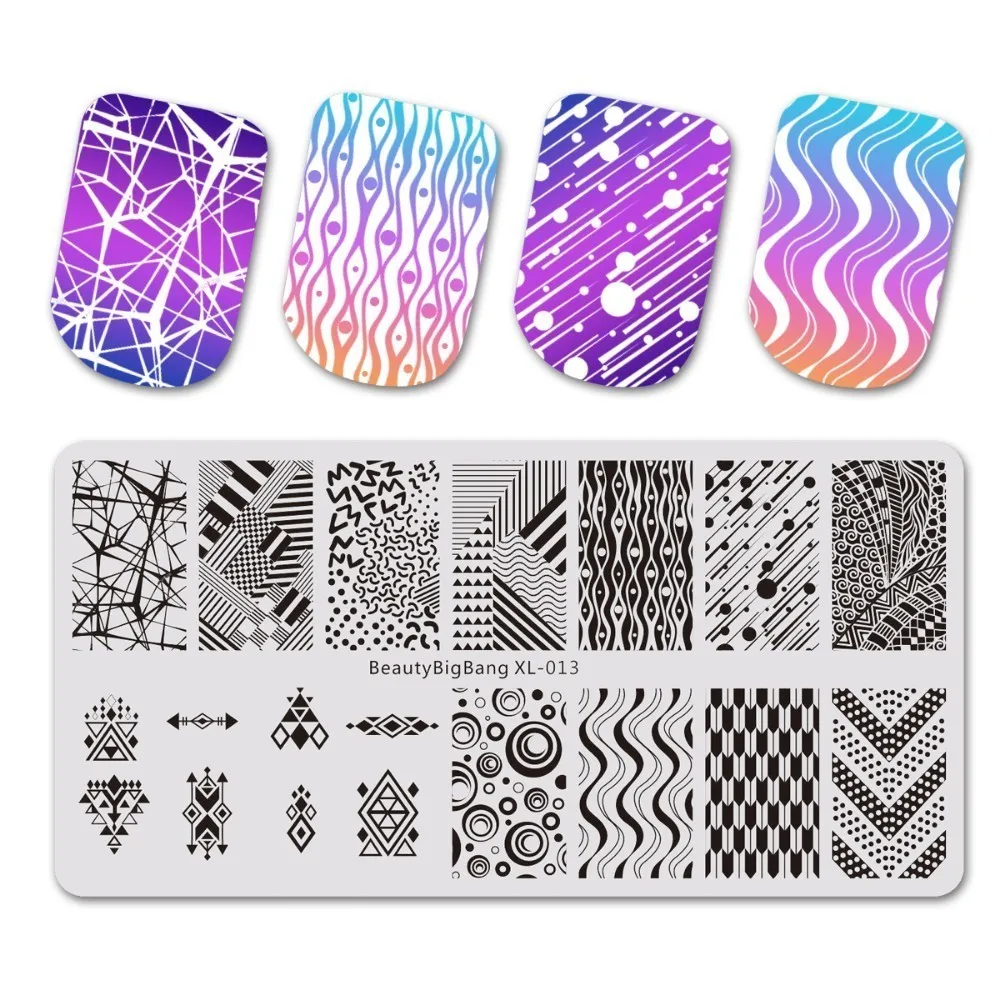 BeautyBigBang 1 шт. прямоугольные пластины для штамповки ногтей Летняя печать шаблон