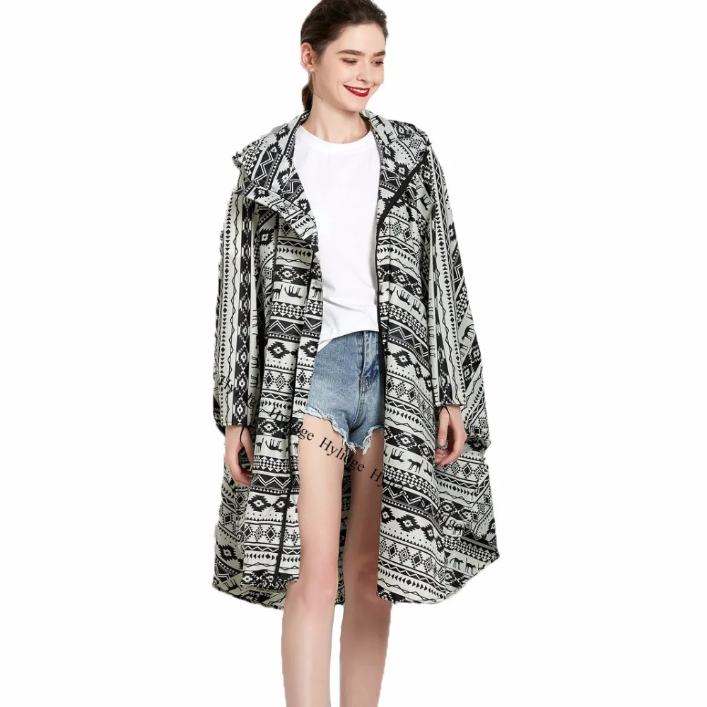 Женский дождевик с капюшоном Непромокаемая куртка велосипедное пончо для улицы