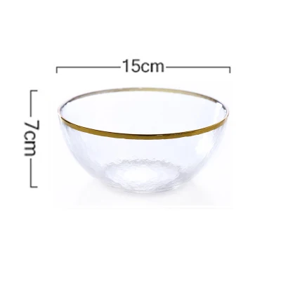 E Стеклянная тарелка в скандинавском стиле с золотым ободком, прозрачная тарелка для десерта, западное блюдо, креативный поднос для салата, фруктовая тарелка, наборы посуды - Цвет: E