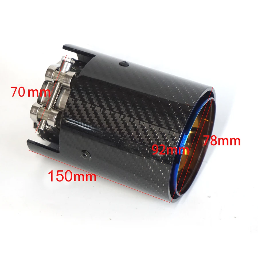 Выхлопная труба из настоящего углеродного волокна 70 мм глянцевая для BMW M2 F87 M3 F80 M4