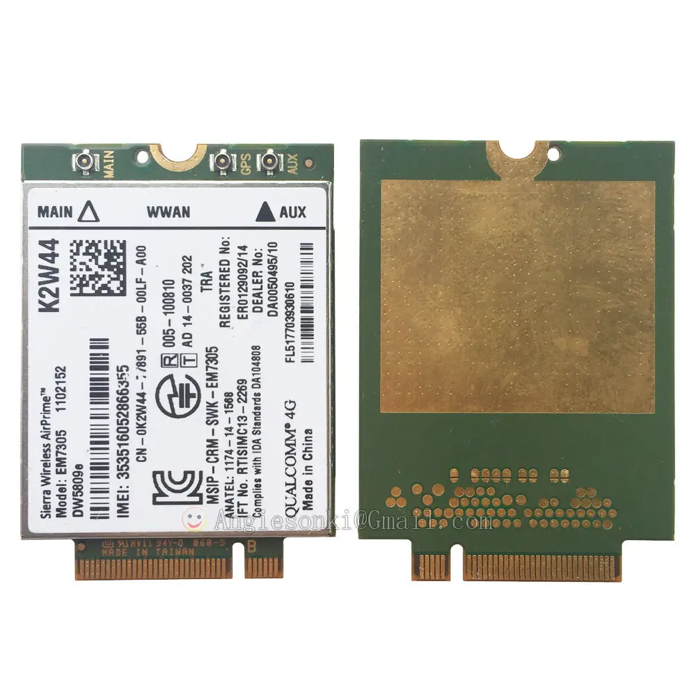 Модуль карты DW5809e K2W44 для Sierra Wireless Airprime EM7305 M.2 4G 100M LTE WWAN Dell E7450 E7250/7250 E5550/5550 E5450/5450|em7305|