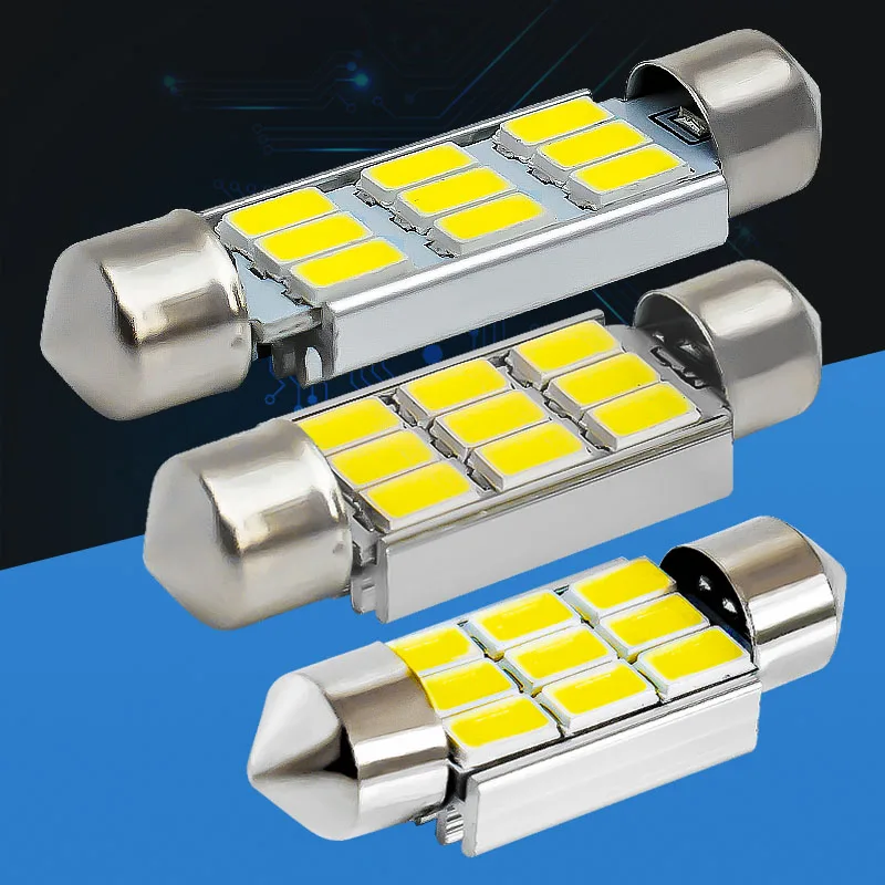 100 шт. 36 мм 39 41 гирлянда лампа C5W 9 SMD 5630 Светодиодная безотказная CAN шина 9smd 5730