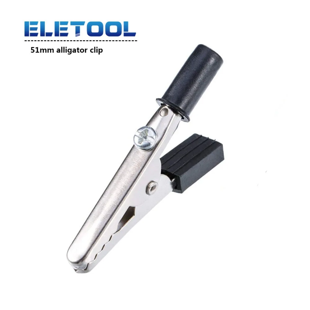 1 пара 51 мм длина Крокодил Зажимы изолированные пластиковые ручки кабель свинца