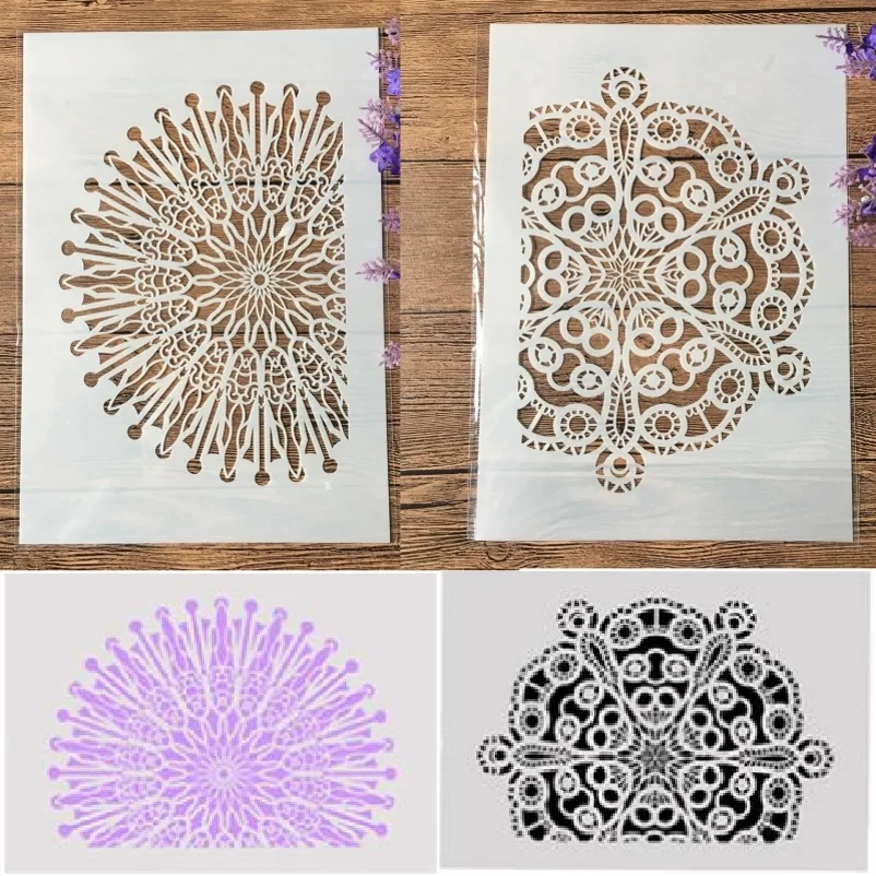 2 шт. трафареты A4 для послойного покрытия фотографий|Трафареты| |