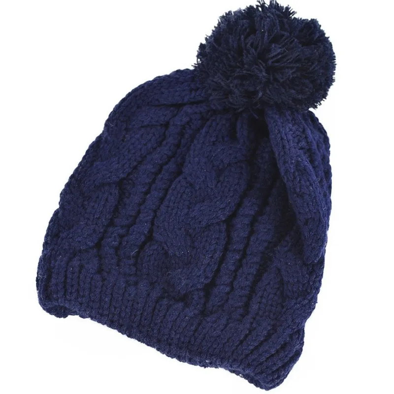 Женская или Мужская Вязаная Шапка бини с помпоном вязаные зимние лыжные шапочки