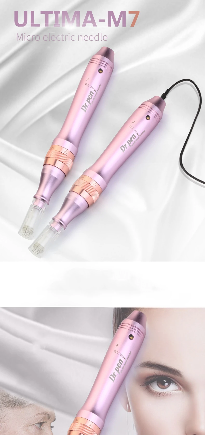 Проводная электрическая ручка Dr. pen M7-C, автоматическая Дерма ручка, игольчатые картриджи, макияж, тату, наконечники для Ultima, электрическая микроигла, терапия