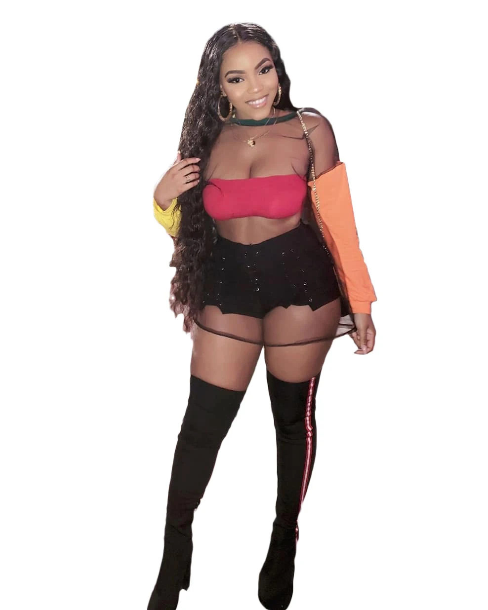 Комплект из двух предметов женский летний топ с круглым вырезом пляжный сетчатый