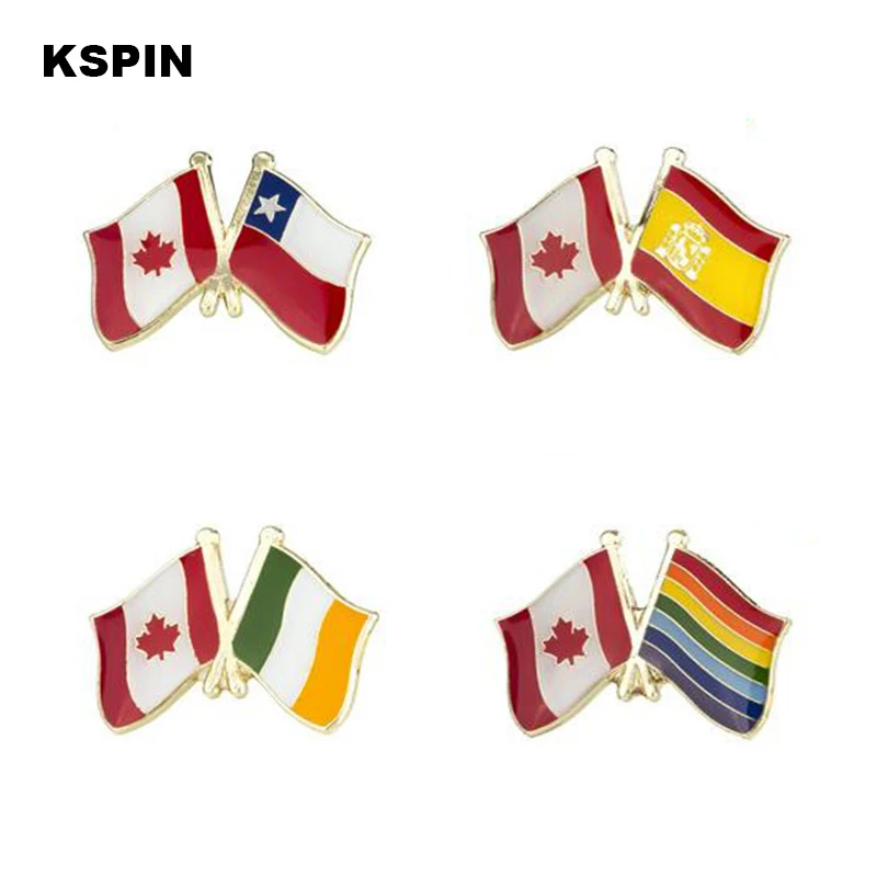 Канада Флаг дружбы Металлические Значки для пальто брошь куртки на воротнике