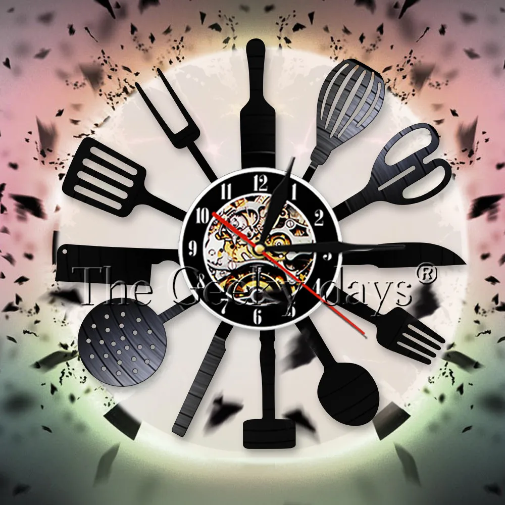 Кухонные настенные часы кухонные принадлежности виниловые с современным