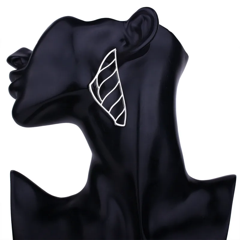 Творческий Геометрическая полые листьев Серьги простой Стиль нерегулярные