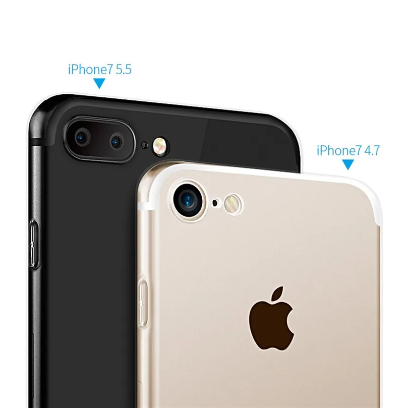 Ультра тонкий мягкий прозрачный ТПУ чехол для iPhone 8 7 плюс силиконовый Full Cover X 6 S 5S
