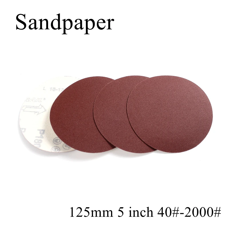 

10pcs/lot 125mm 5 inch 40-2000 Grit Round Sandpaper Disk Sand Sheets Holder Sanding Disc For Sander Grits Polishing Abrasive