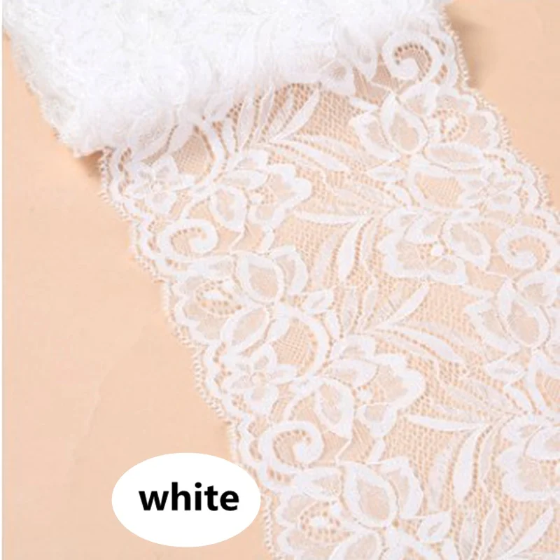 white HL 1 ярд 15 см ширина эластичное кружево аксессуары для одежды свадебное нижнее белье швейные принадлежности DIY Одежда Ткань - Цвет: white