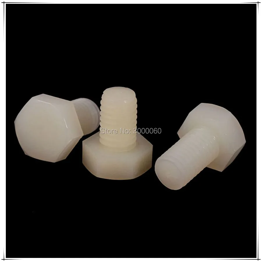 DIN933 M4 M5 Полностью резьбовой белый отлича각볼트 Нейлоновая пластиковая изоляция