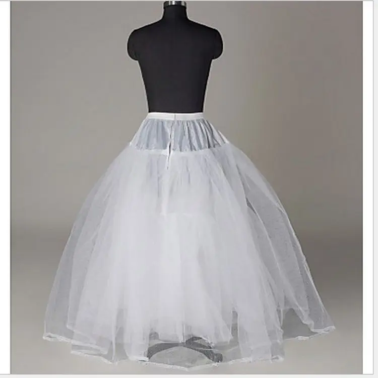 2018 New Petticoat Long Tulle Skirts  Three Layers Womens  Underskirt For Wedding Dress White/Black