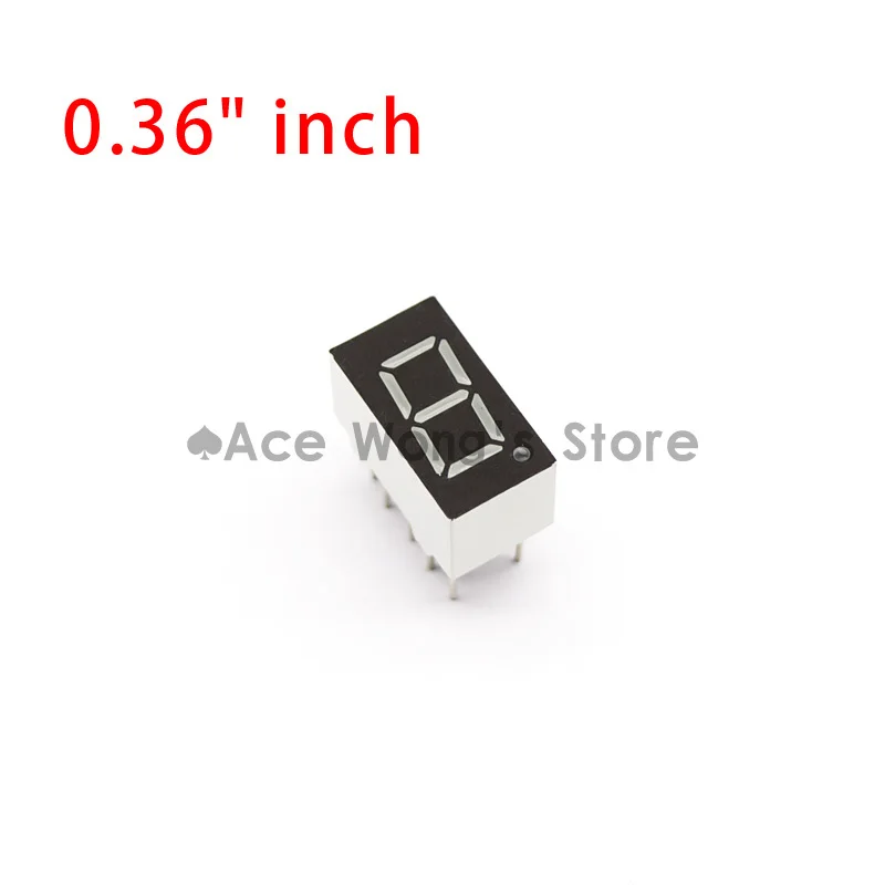 10 шт./лот 0 36 дюйма 1 значный 7 семисегментный цифровой светодиодный дисплей с