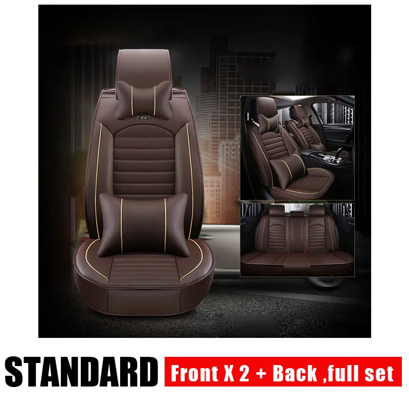 stard front and rear Универсальный из искусственной кожи чехлы для сидений автомобиля Alfa Romeo 147 156 159 166 Giulia Giulietta Mito Stelvio защитное покрытие автомобильного сиденья - Название цвета: stard front and rear
