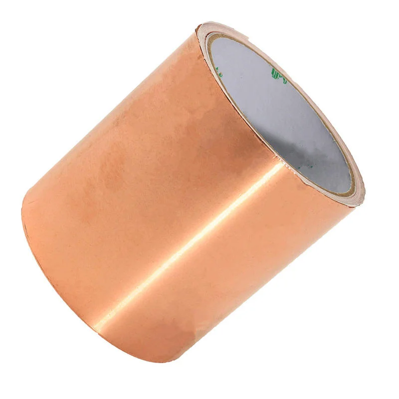 100mm x 5M Adhesive Single Face Electric Conduction Copper Foil Tape EMI Shielding Guitar Slug and Snail Barrier | Обустройство дома