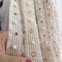 5yard 3cm pearl beaded embroidered lace trim ribbon fabric diy handmade sewing clothing wedding dress shoes supplies accessories