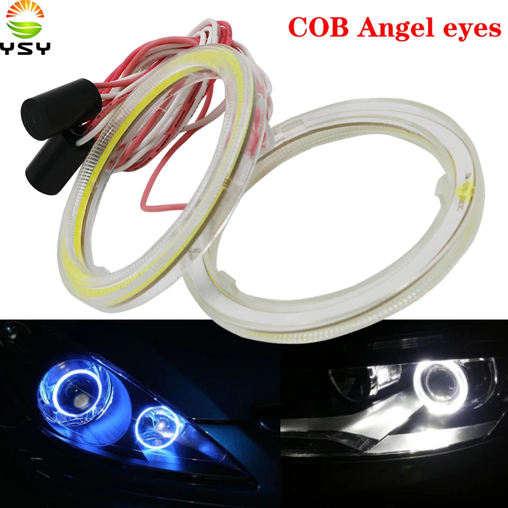 

YSY 4X Car Angel Eyes Led Car Halo Ring Lights Led Angel Eyes Headlight for Car Auto Moto Moped Scooter Motorcycle 80/85mm Blue