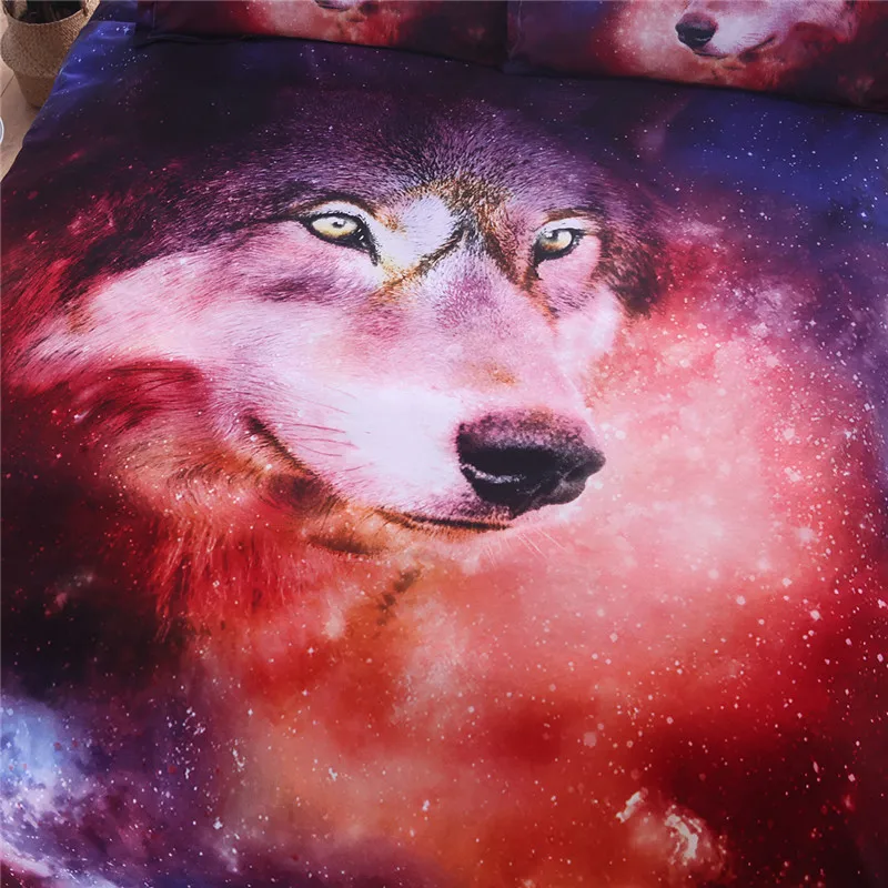 Набор пододеяльников Galaxy Wolf двуспальный комплект из 2 предметов постельное белье