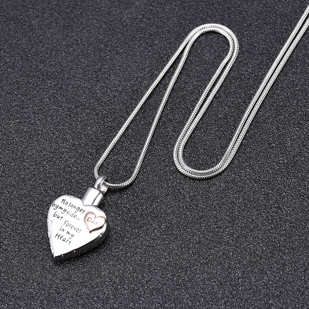 

"no longer by my side but Forever in my Heart" Family Member Love Heart Cremation Pendant Ashes Urn for Human Memorial Jewelry