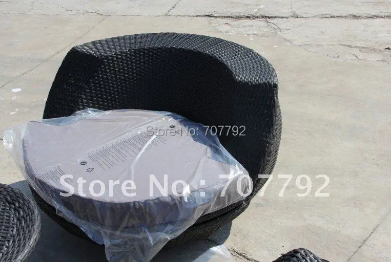 Новый дизайн современный уличный компактный набор из синтетического ротанга для