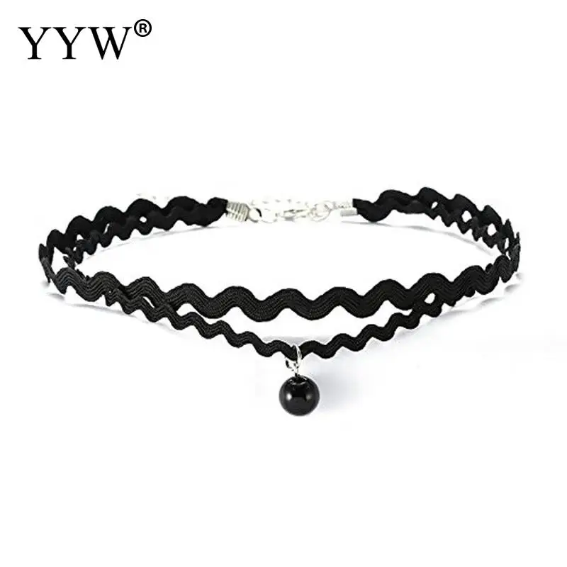 

YYW 12pcs Gothic Black Lace Leather Choker Necklaces Women Hollow Tattoo Cute jewelry Rock Girls Sexy Dancing Party Accessories