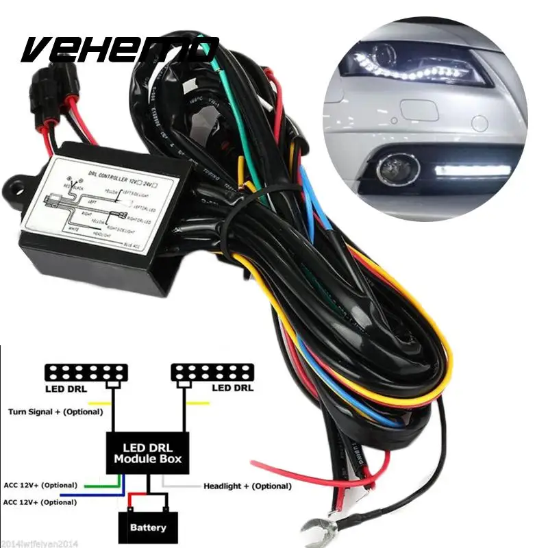 12 V светодиодный дневные ходовые огни фары на автоматическом переключателе