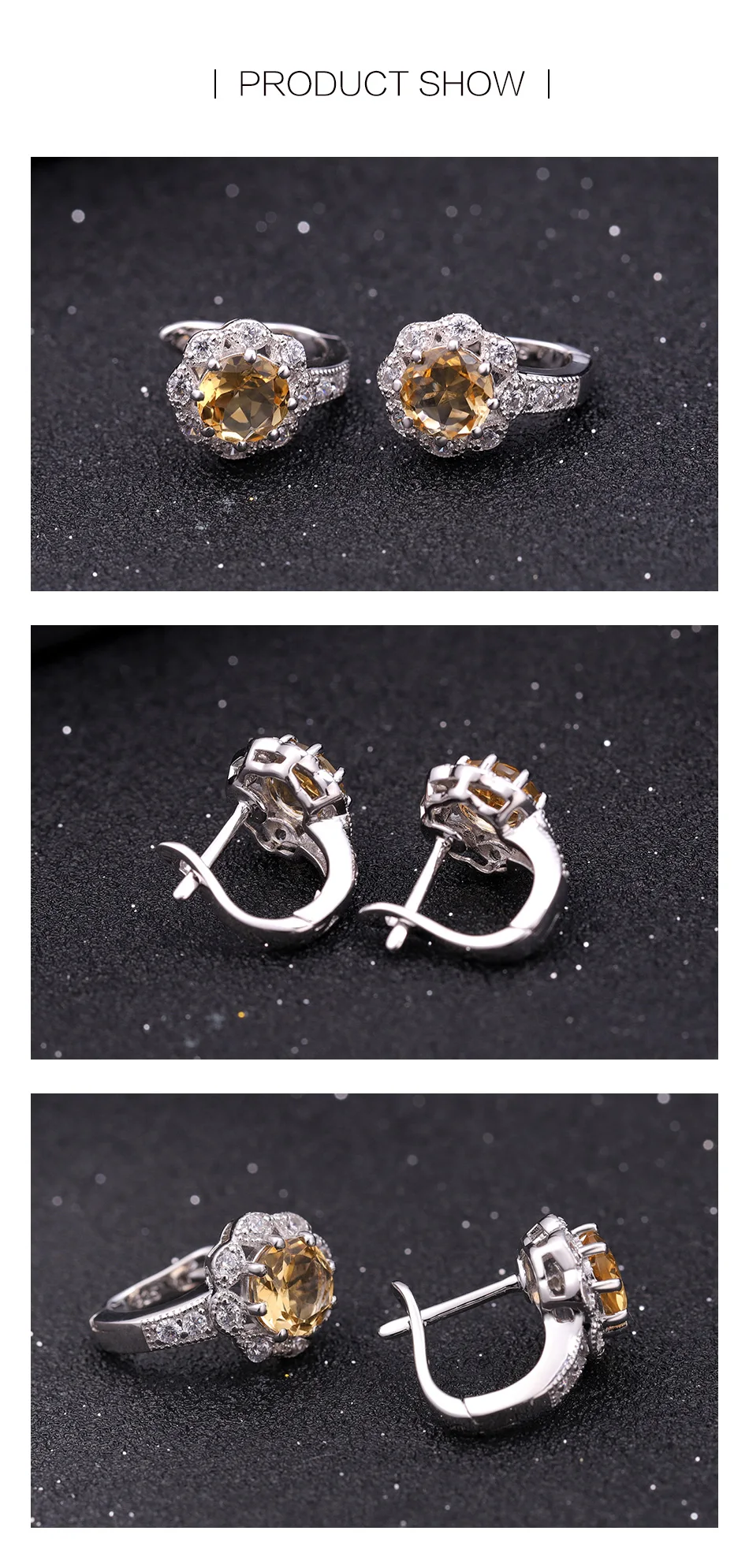 GEM'S балетные 925 пробы серебряные серьги-гвоздики 2.71Ct натуральный цитрин драгоценный камень обручение серьги для женщин хорошее ювелирное изделие