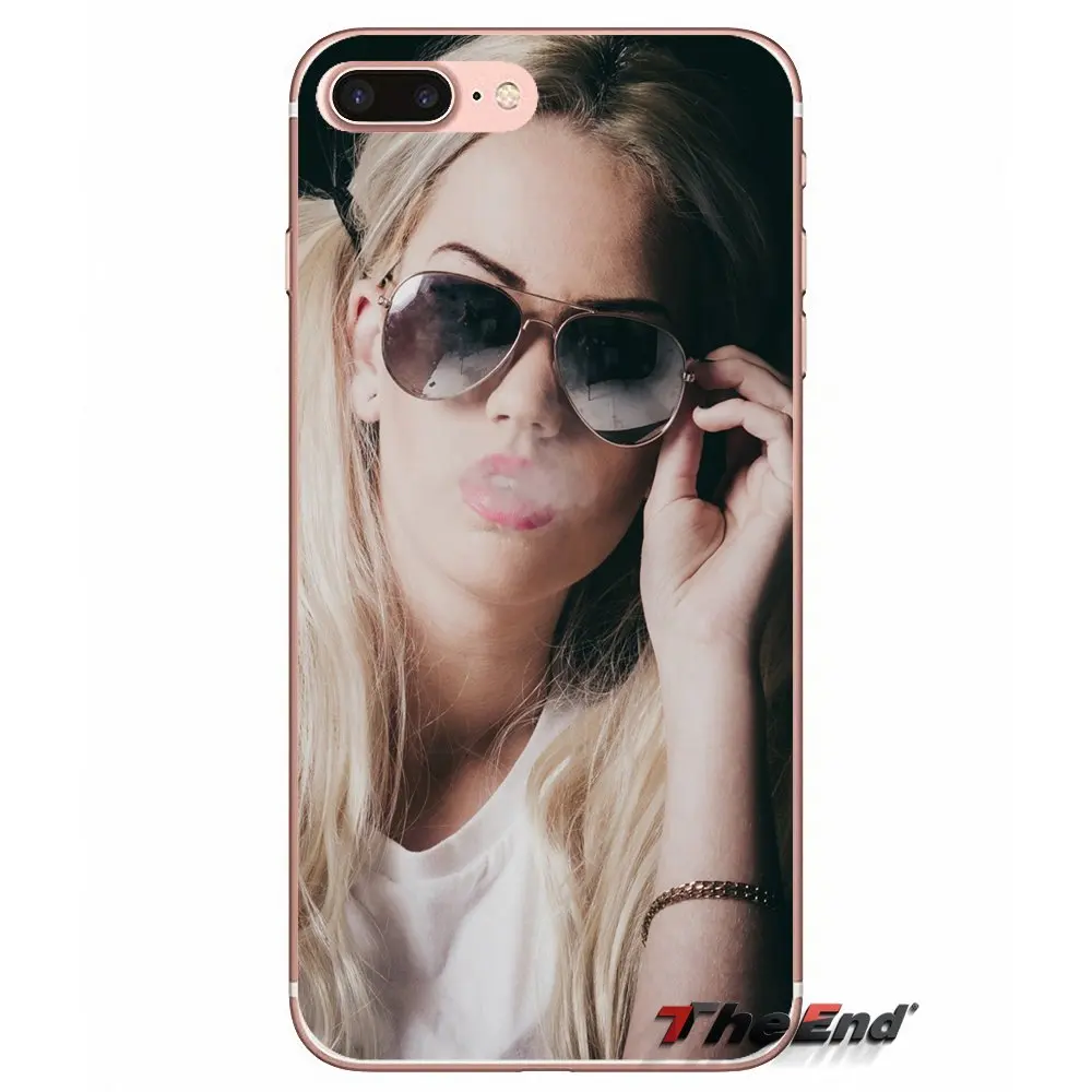 For iPhone X 4 4S 5 5S 5C SE 6 6S 7 8 Plus Samsung Galaxy J1 J3 J5 J7 A3 A5 2016 2017 Phone Cases girl Cigarette Smoking posture | Мобильные