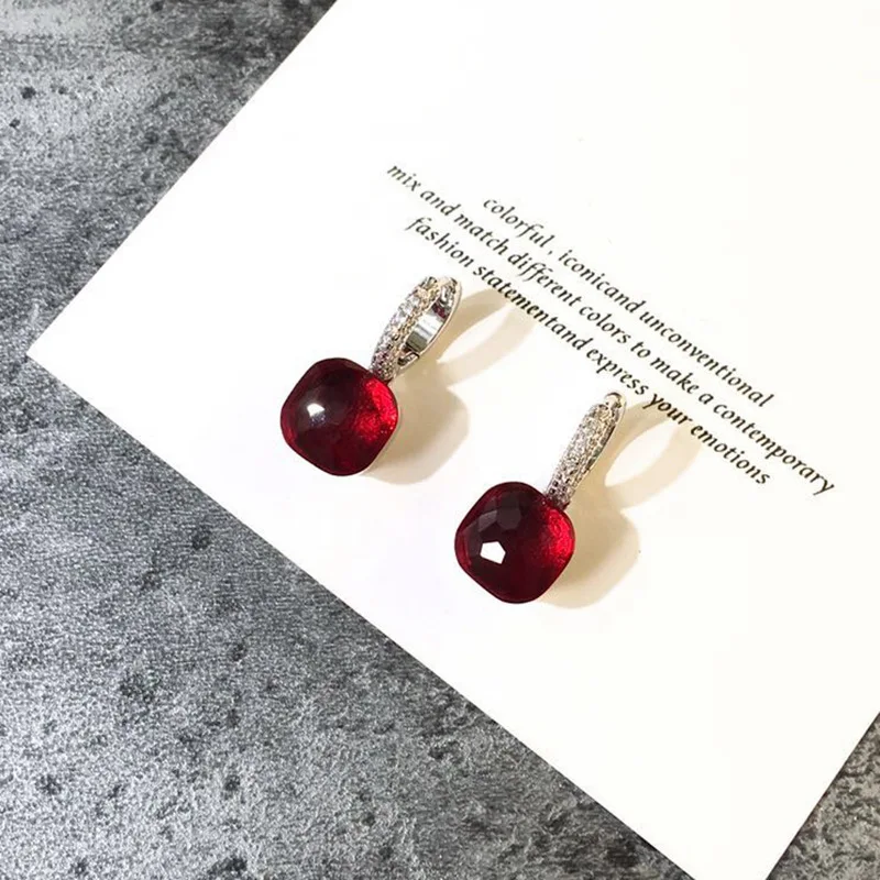 11,11 высокое качество, карамельный стиль, серьги Bijoux, покрытые белым золотом, полный циркон, висячие серьги для женщин, лучший рождественский подарок