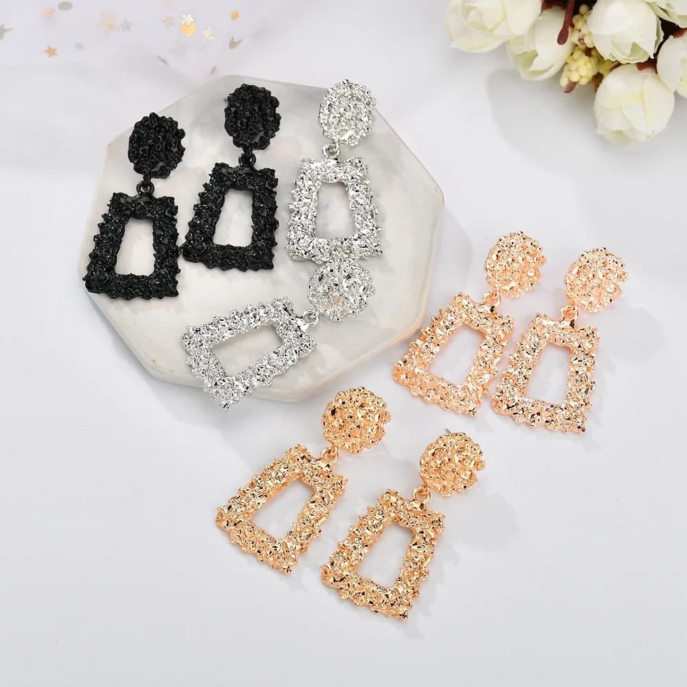 Женские винтажные геометрические серьги-подвески богемные металлические