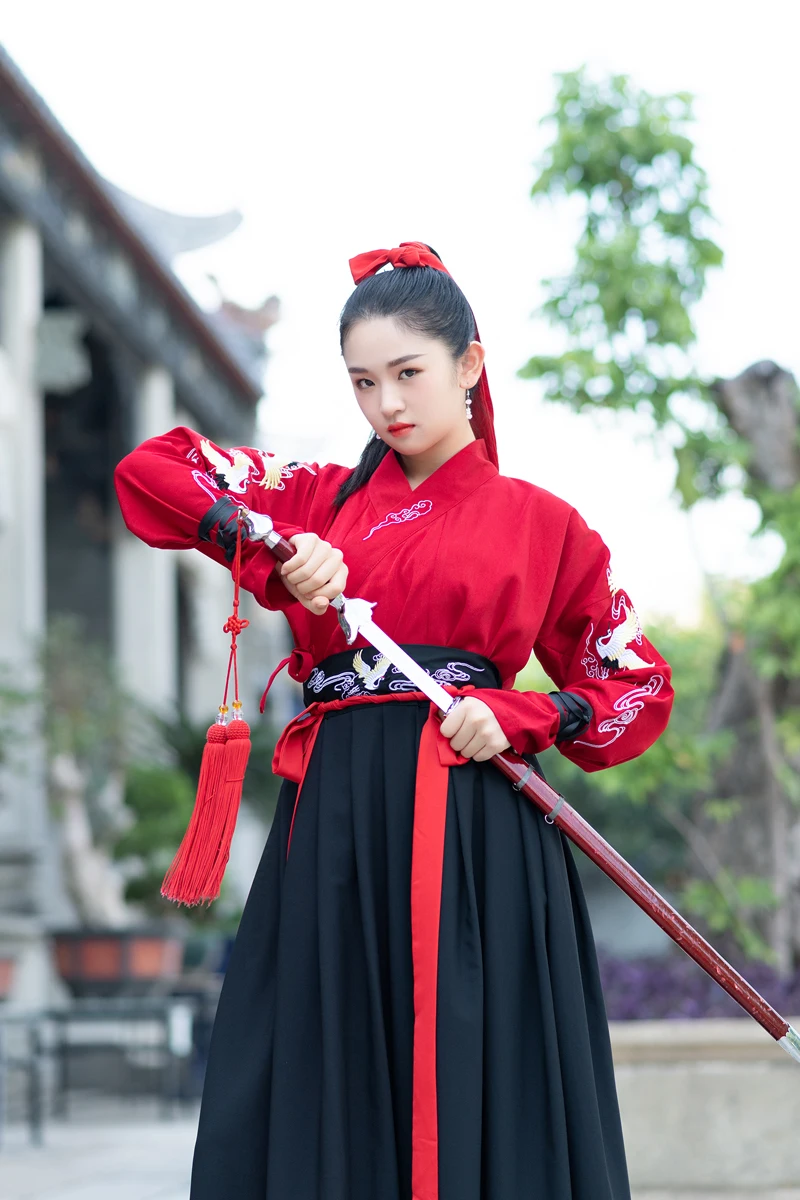 Для мужчин и женщин Hanfu Китайский народный танец Винтаж для женщин топы+ бюст юбки наборы 2 шт. Косплей Костюм сценическое платье леди hanfu одежда