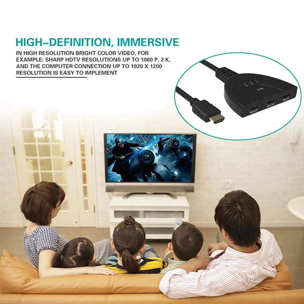 3 порта Переходник HDMI разветвитель Кабель Коммутатор HDMI коммутатор 3 в 1 выход порт концентратор 1.4b 4 к* 2 к 1080P для HDTV Xbox PS3 PS4