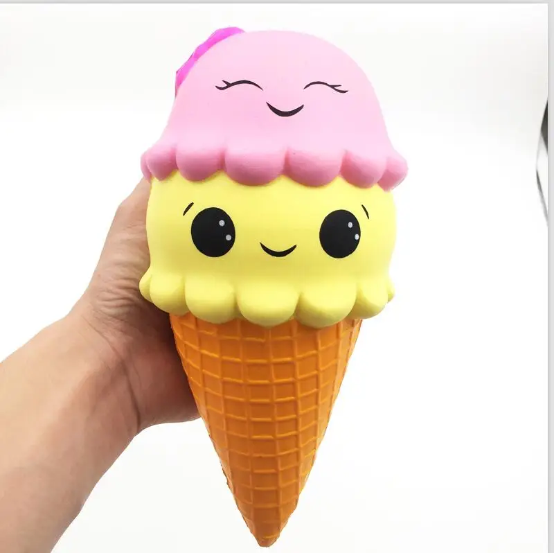 23cm Красочные мягкие и милые ложка для мороженого медленно поднимающийся Jumbo Еда Squishies Крем Для Снятия Стресса Squeeze игрушка в подарок для детей - Цвет: 23cm