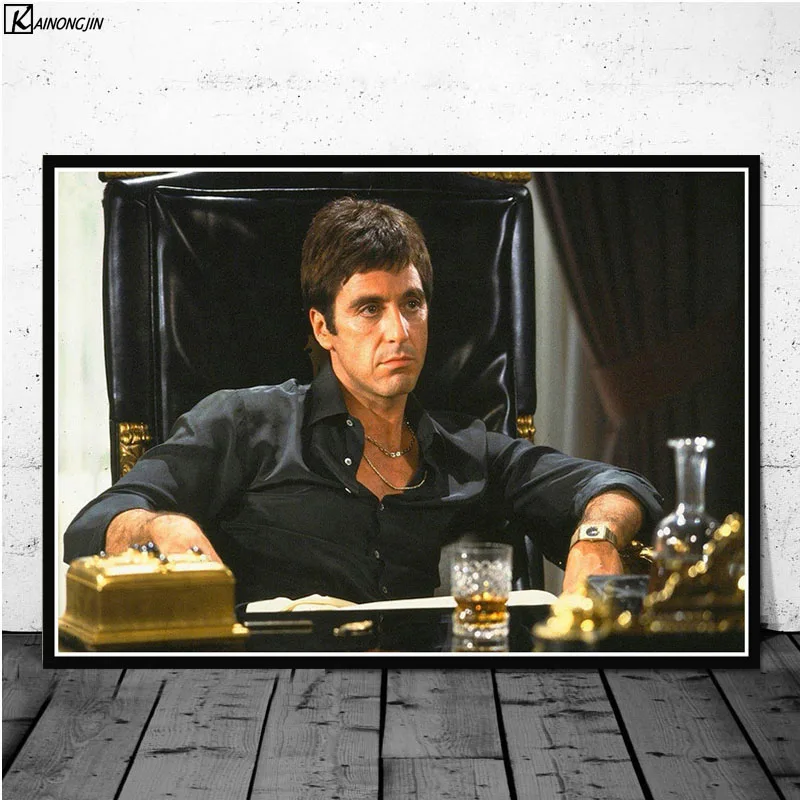 005 AL PACINO SCARFACE Гангстер Крестный отец фильм плакат стены искусства холст живопись плакаты и принты для комнаты декоративный домашний декор - Цвет: 005