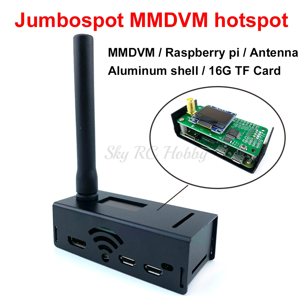 Jumbospot MMDVM точка доступа + Raspberry pi антенна OLED черный чехол 16 ГБ TF карта готовая к QSO