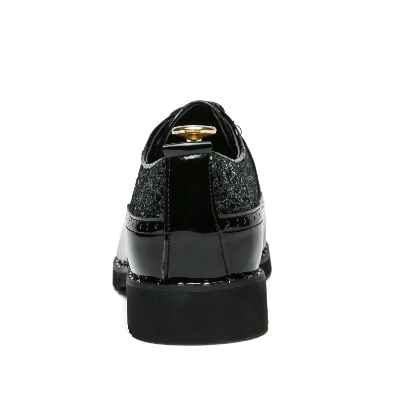 Модные мужские туфли роскошные брендовые стразы итальянские лакированные