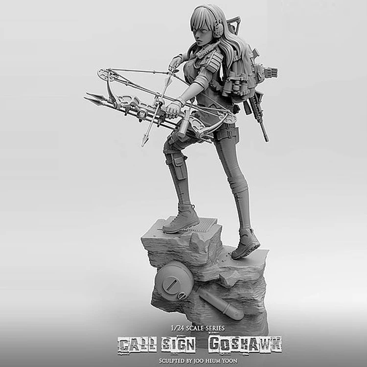 1/24 (75 мм) знак вызова Goshawk красота Смола шутер женщины solider DIY игрушки куклы сделать
