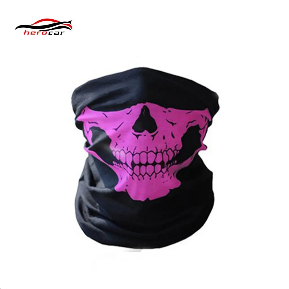 Pink HEROBIKER брендовая маска мотоциклетная маска череп байкер призрак маска для лица мотоциклетная маска ветрозащитная маска для улицы балаклава шарф - Цвет: Pink