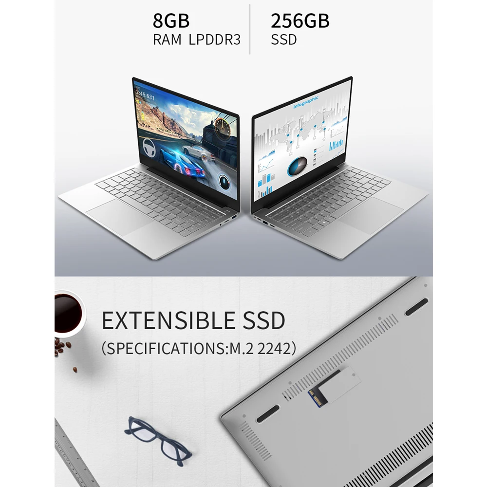 Jumper EZBook X4 Pro ноутбуки 14 0 дюймов Windows 10 ноутбук Intel Core i3-5005U двухъядерный 8 ГБ ОЗУ 256 SSD