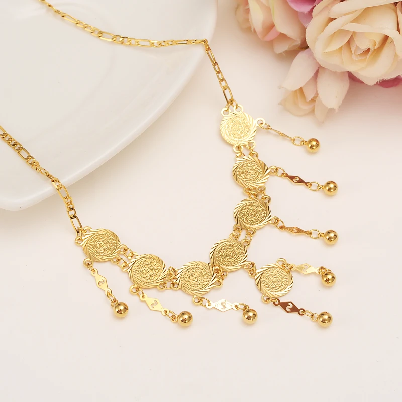 

45cm high quality Islam Coin chocker Chain Jewelry Arab Necklace Gold Color Africa Middle East Metal Coin /Israel/Turkey/Egypt