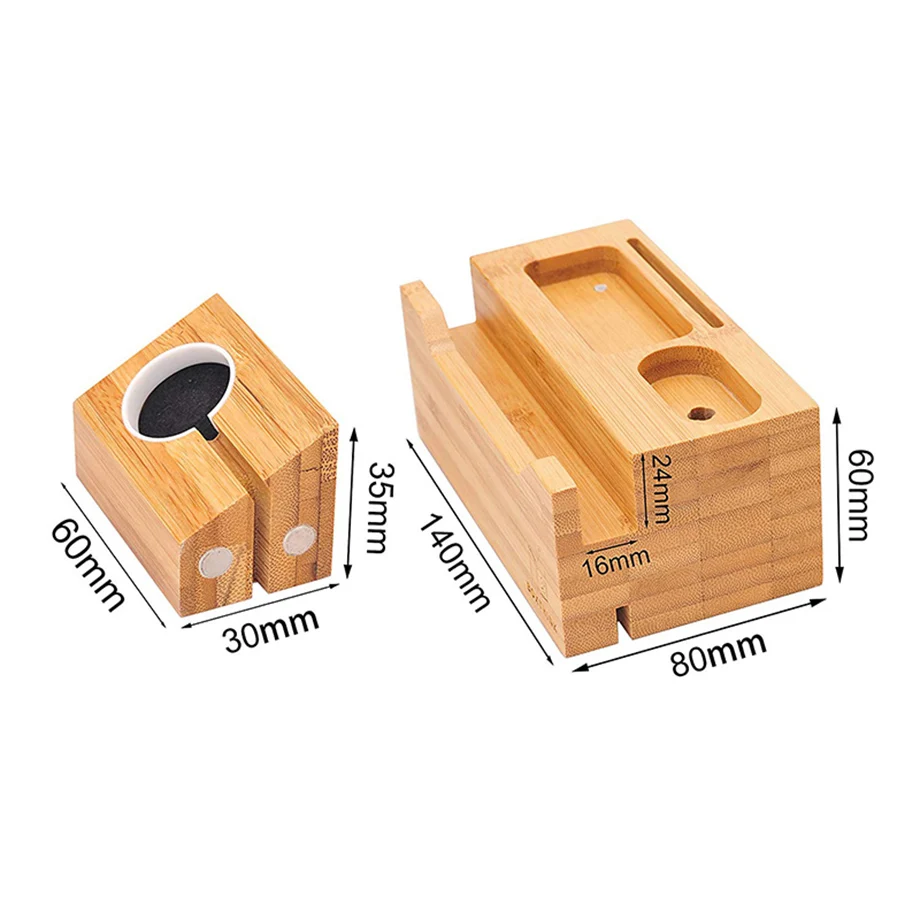 ARVIN 3 in 1 Bamboo Wood Charging Dock Multi-USB Charger Station Stand Holder for iPhone X 8 Apple Watch Airpod Samsung Bracket