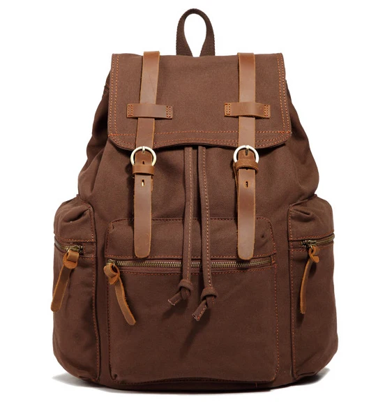 Кожаный рюкзак в стиле милитари Винтажный Мужской школьная сумка для подростков