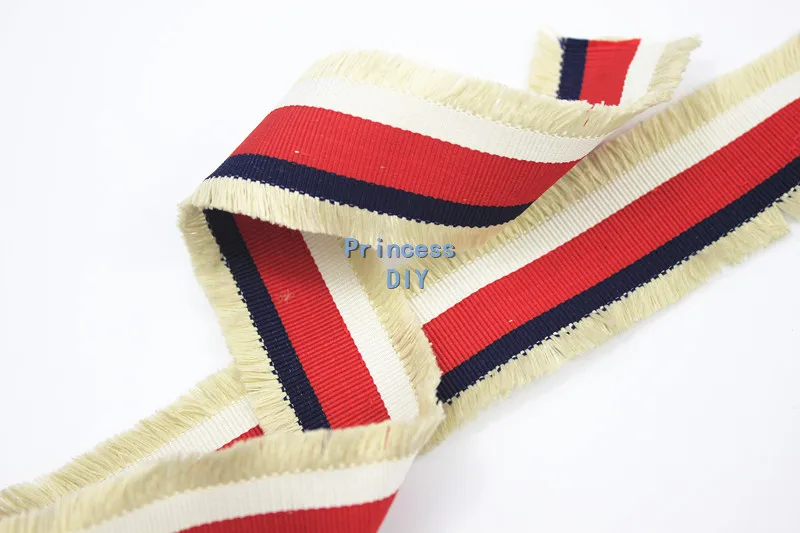 5m/L 45mm Grosgrain Polyester Webbing Beige Blue Red Stripe Ribbon Bag Decorated Tape Trim DIY Hairbow Brooch Garment Accessory | Дом и сад